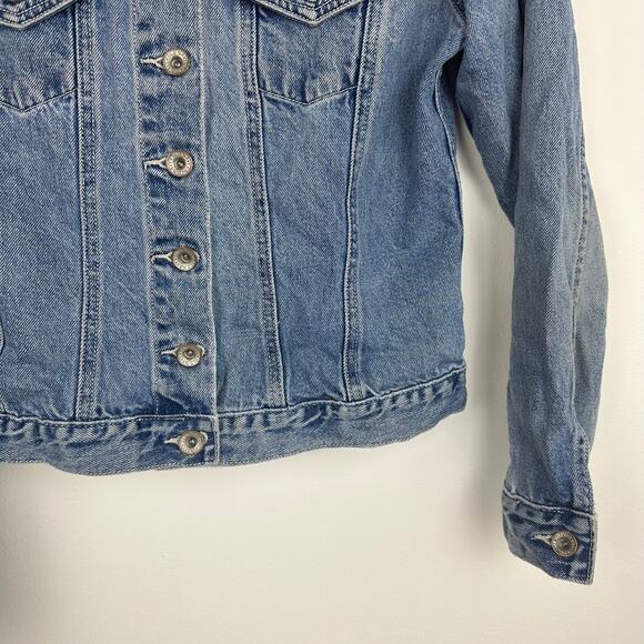 Vintage Old Navy Blue Jeans Youth 90s Y2K Retro Light Wash Denim Jean Jacket 16 - Picture 5 of 12